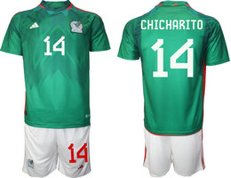 Mexico #14 CHICHARITO Green Home 2022 World Cup National Soccer Jersey
