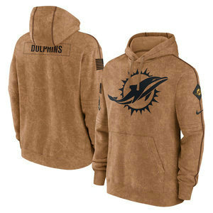 Miami Dolphins 2023 Camo Salute To Service Pullove Hoodie
