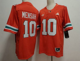 Miami Hurricanes #10 Darian Mensah Orange Stitched Football Jersey