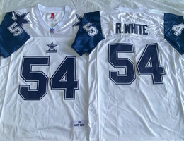 Mitchell And Ness Dallas Cowboys #54 Randy White White Authentic Stitched NFL Jersey