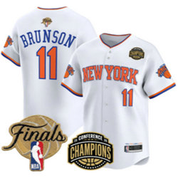 New York Knicks #11 Jalen Brunson White 2026 Finals Champion Baseball Jersey