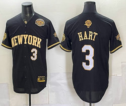 New York Knicks #3 Josh Hart Black Gold Finals Champion Stitched NBA jersey