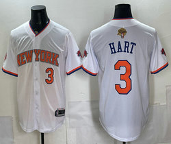 New York Knicks #3 Josh Hart White 2026 Finals Baseball Jersey
