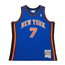 New York Knicks #7 Carmelo Anthony Blue Throwback Authentic Stitched NBA jerseys