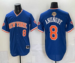 New York Knicks #8 OG Anunoby Blue 2026 Finals Baseball Jersey