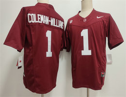 Nike Alabama Crimson Tide #1 Ryan Alexander Coleman-Williams Jr Red 2026 Stitched Football Jersey