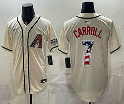 Nike Arizona Diamondbacks #7 Corbin Carroll Cream 250 Fourth Of July Stadium Jersey