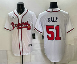 Nike Atlanta Braves #51 Chris Sale White Authentic Stitched MLB Jersey