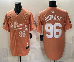 Nike Atlanta Braves #96 OutKast Peach 2024 Atliens Peach With Outkast Patch Vapor Baseball Jersey