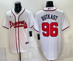 Nike Atlanta Braves #96 OutKast White Authentic Stitched MLB Jersey