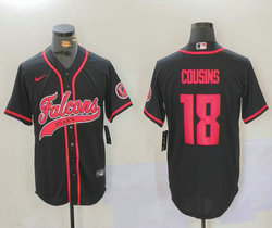 Nike Atlanta Falcons #18 Kirk Cousins Black red name Joint Authentic Stitched baseball jersey