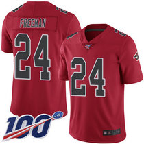 Nike Atlanta Falcons #24 Devonta Freeman With 100th Season Patch Red Rush Authentic stitched NFL jersey
