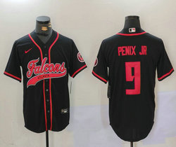Nike Atlanta Falcons #9 Michael Penix Jr Black Joint Authentic Stitched baseball jersey