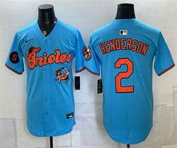Nike Baltimore Orioles #2 Gunnar Henderson Blue With Patch Vapor Premier Baseball Jersey