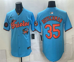 Nike Baltimore Orioles #35 Adley Rutschman Blue With Patch Vapor Premier Baseball Jersey