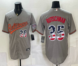 Nike Baltimore Orioles #35 Adley Rutschman Gray 250 Fourth Of July Stadium Jersey