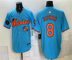 Nike Baltimore Orioles #8 Cal Ripken Jr. Blue With Patch Vapor Premier Baseball Jersey