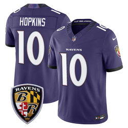 Nike Baltimore Ravens #10 Deandre Hopkins Purple 2026 Authentic Stitched NFL Jersey