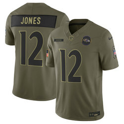 Nike Baltimore Ravens #12 Jacoby Jones Olive 2025 Salute To Service Stitched Football Jersey