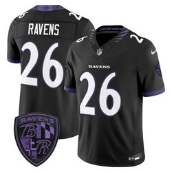 Nike Baltimore Ravens #26 Ravens Black 2026 Authentic Stitched NFL Jersey