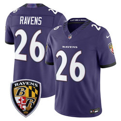 Nike Baltimore Ravens #26 Ravens Purple 2026 Authentic Stitched NFL Jersey