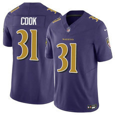 Nike Baltimore Ravens #31 Dalvin Cook Purple 2024 F.U.S.E. Rush Authentic Stitched NFL Jersey