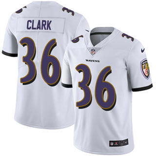 Nike Baltimore Ravens #36 Chuck Clark White Vapor Untouchable Limited Authentic Stitched NFL Jersey