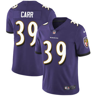 Nike Baltimore Ravens #39 Brandon Carr Purple Vapor Untouchable Limited Authentic Stitched NFL Jersey