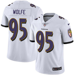 Nike Baltimore Ravens #95 Derek Wolfe White Vapor Untouchable Limited Authentic Stitched NFL Jersey