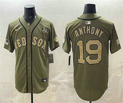 Nike Boston Red Sox #19 Roman Anthony Olive Armed Forces Day jersey
