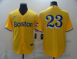 Nike Boston Red Sox #23 Michael Chavis Gold 2021 City Authentic stitched MLB jersey