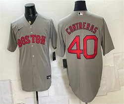 Nike Boston Red Sox #40 Willson Contreras Grey Cool Base Stitched Baseball Jersey