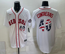 Nike Boston Red Sox #40 Willson Contreras White 2026 USA 250 Fourth of July Baseball Jersey