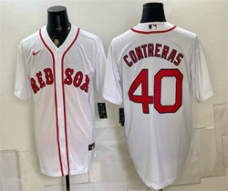 Nike Boston Red Sox #40 Willson Contreras White Cool Base Stitched Baseball Jersey
