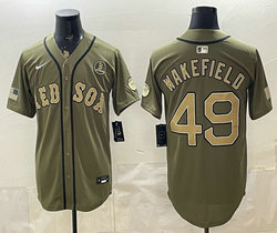 Nike Boston Red Sox #49 Tim Wakefield Olive Armed Forces Day Cool Base Stitched Baseball Jersey