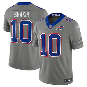 Nike Buffalo Bills #10 Khalil Shakir Gray City Stitched Football Jersey