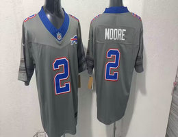 Nike Buffalo Bills #2 D.J. Moore Gray City Stitched Football Jersey