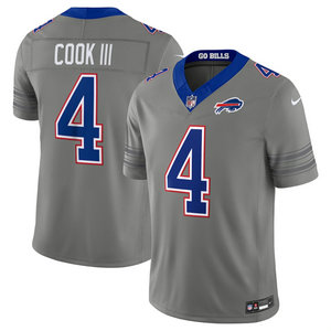 Nike Buffalo Bills #4 James Cook III Gray City Stitched Football Jersey
