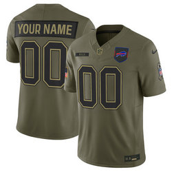 Nike Buffalo Bills Custom Olive 2025 Salute To Service Stitched Football Jersey