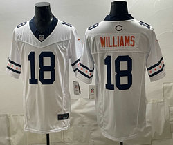 Nike Chicago Bears #18 Caleb Williams White sleeve With star Authentic Stitched NFL Jersey