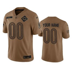 Nike Chicago Bears Custom 2023 Brown Salute To Service Authentic Stitched NFL Jersey
