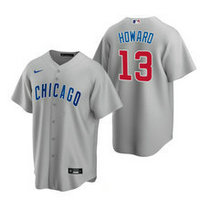 Nike Chicago Cubs #13 Ed Howard Gray Game 2020 MLB Draft Jersey