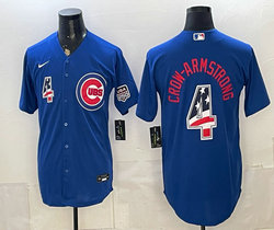 Nike Chicago Cubs #4 Pete Crow-Armstrong Royal 250 Fourth Of July Stadium Jersey