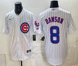 Nike Chicago Cubs #8 Andre Dawson White Home Stitched Baseball Jersey
