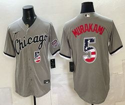 Nike Chicago White Sox #5 Munetaka Murakami Gray 250 Fourth Of July Stadium Jersey