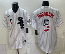 Nike Chicago White Sox #5 Munetaka Murakami White Stripe 250 Fourth Of July Stadium Jersey