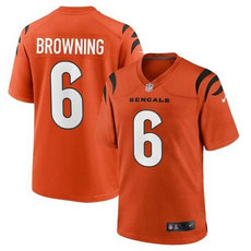 Nike Cincinnati Bengals #6 Jake Browning Orange NFL Stitched Jersey