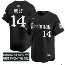 Nike Cincinnati Reds #14 Pete Rose Black 5(V) Joint MLB Jersey