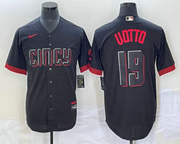 Nike Cincinnati Reds #19 Joey Votto Black Game 2023 City Authentic Stitched MLB jersey