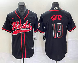 Nike Cincinnati Reds #19 Joey Votto Black Joint Game Authentic Stitched MLB Jersey